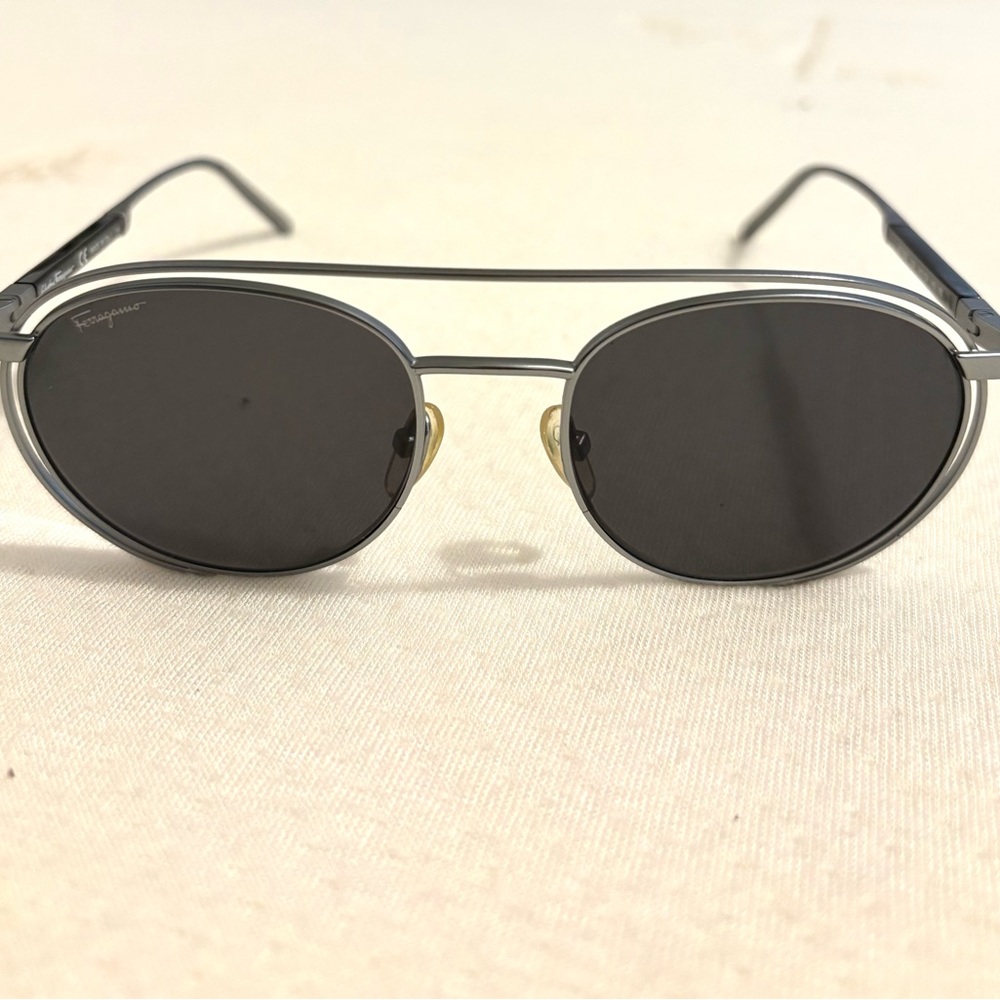 Salvatore Ferragamo Black and Gold Sunglasses